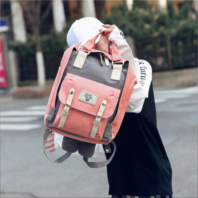 backpack anello pink-grey